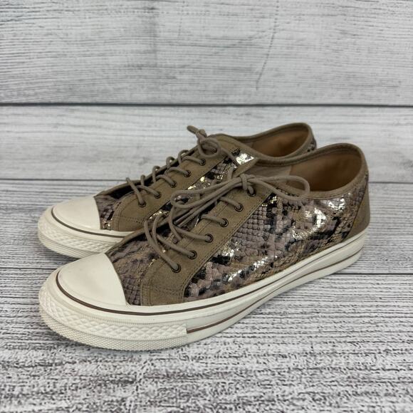 Yellowbox Women's Vada Taupe Gray Snake Printed Sneakers Size 11 - Picture 1 of 11